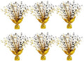 6 Pack Metallic Foil Spray Centerpiece Stars for Wedding, Birthday, Anniversary, Christmas Table Decor, Holiday Festival Baby Shower Graduation Mantle Party Decorations (Gold&Black) by Unknown