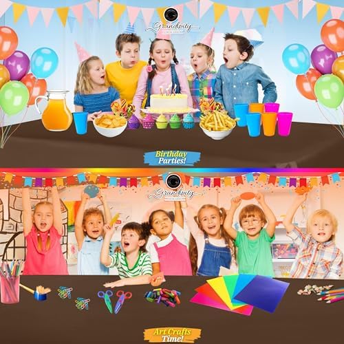 Grandipity Plastic Table Cloth Disposable 12 Pack 54” x 108” Rectangle - Image 4