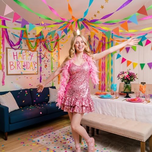 Frienda 14 Pcs Rainbow Party Decorations Set for Fancy Birthday Party - Image 5