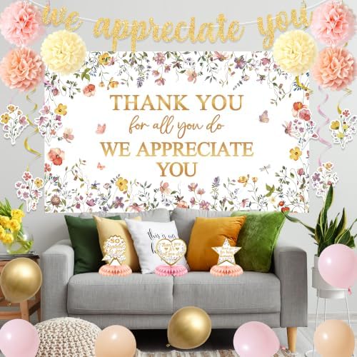 Vlipoeasn We Appreciate You Banner Decorations(Floral) - Image 3