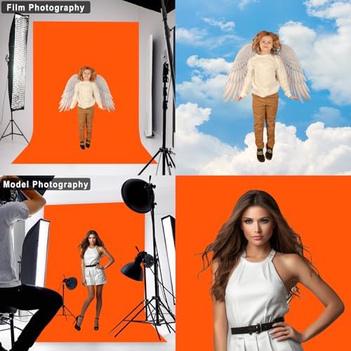 Orange Photography Backdrop for Photoshoot, Fabric, 10x20 FT - Image 4