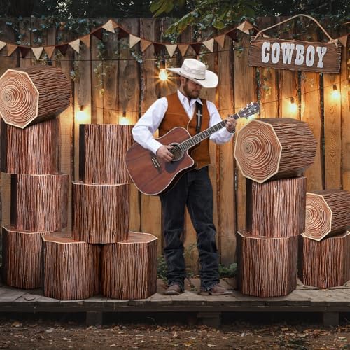 Fullhawl 12 Pcs 3D Tree Stump Boxes, Vbs Fake Wood Centerpieces - Image 2