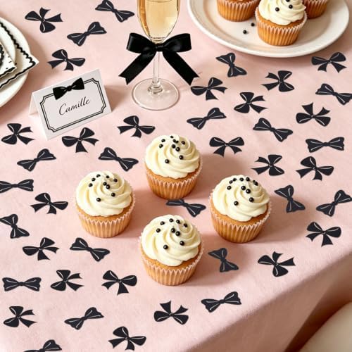 200Pcs Double-sided Black Bows Confetti Bow Bowknot Table Decorations - Image 3