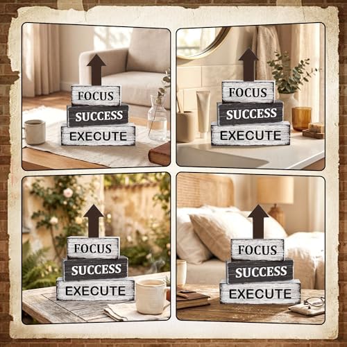 4 Pcs Inspirational Wooden Tray Decor, Motivational Table Decorations Gifts - Image 6