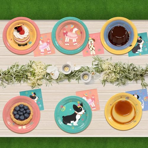 180Pcs Pet Dog Party Supplies Paper Plates and Napkins Serve 60 - Image 7