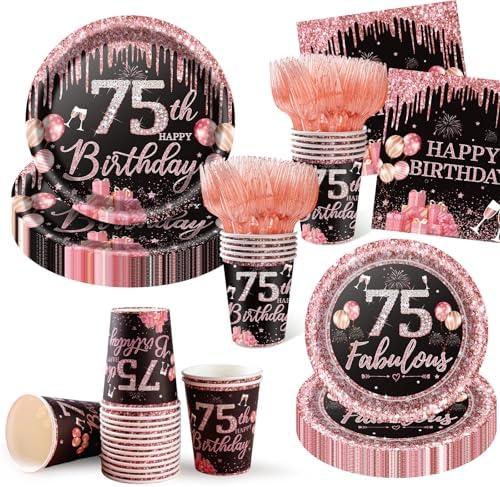 250PCS 75th Birthday Party Decorations for 50 Guestsy by Yaniio