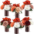 Zeyune 6 Set Artificial Centerpiece, Orange,White, Classic Style by Zeyune