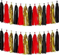 We Moment Black Red Gold Tissue Paper Tassels Party Tassel Garland Banner for Party Decorations, DIY Kits,15PCS by We+Moment