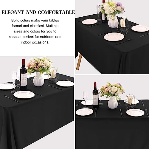 6 Pack Rectangle Black Table Cloth Bulk Washable Polyester Table Cover for Wedding Dining Table Buffet Parties Banquet Decoration（60x102Inch, Black） - Image 3