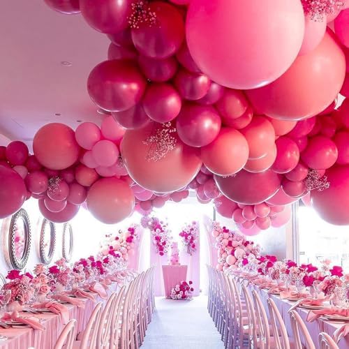 PartyWoo Hot Pink Balloons 50pcs Magenta Fuchsia Color 12 Inch - Image 5
