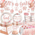 213Pcs Floral Girl Baby Shower Decorations Tableware Set, 25 Serves by Unknown