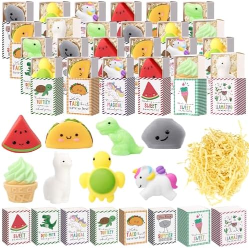 24 Sets Summer Theme Gifts 8 Styles Balls with Positive Boxes by Wettarn