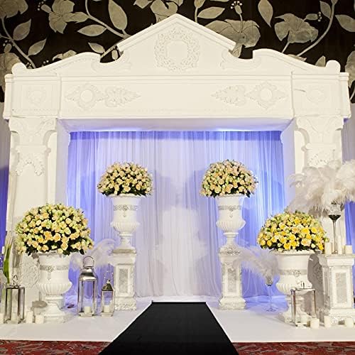 Black Carpet Runner for Wedding Party Aisle with Tape - Image 2