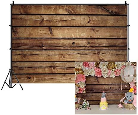 Wood Backdrops for Photography Rustic Brown Wooden Backdrop Banner LFEEY 9x6ft Vinyl Seamless Vintage Worn Wood Boards Background Newborn Baby Adults Wedding Birthday Party Decorations Props by Unknown
