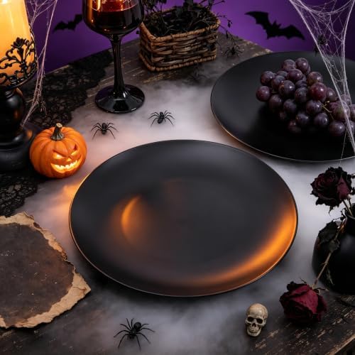 ejonirinjonir 80pcs 10.25in Heavy-Duty Black Plastic Plates for Dinner - Image 4