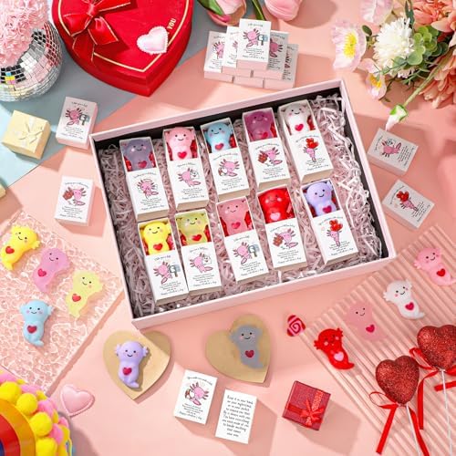 30 Sets Axolotl Valentines Gifts Valentines Party Favor with Support Boxes - Image 4