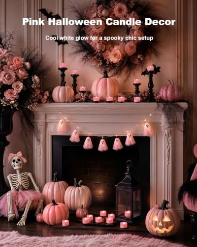 Homemory 24-Pack Pink Flameless Battery Tea Light Candles, 200+ Hours - Image 6