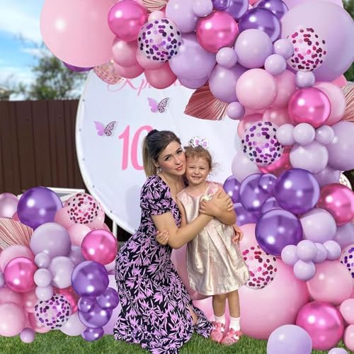 Pink and Purple Confetti Balloons 50 Pcs 12 Inch - Image 6