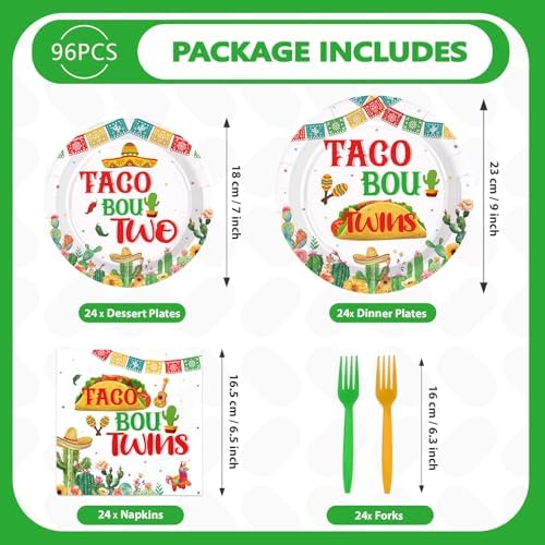 96Pcs Mexican Baby Shower Party Decorations, Serves 24 - Image 5