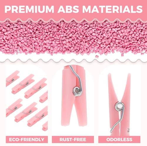 100PCS Baby Shower Games Clothespins Girl Plastic Clothes Pin Pink 1.37inch - Image 4