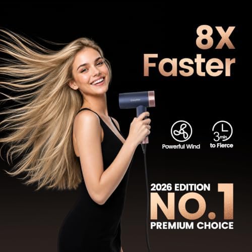 CrazyMar High Speed Ionic Hair Dryer with Diffuser, LED Display - Image 2