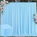 20 ft x 10 ft Wrinkle Free Baby Blue Backdrop Curtains for Parties, 4 Panels 5 ft x 10 ft Polyester Light Blue Photo Backdrop Curtain Drapes for Birthday Wedding Party Baby Shower Photography by Outpain