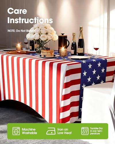 Pureegg Patriotic Decorations Spandex Tablecloth 6ft 2 Pack Patriotic - Image 4