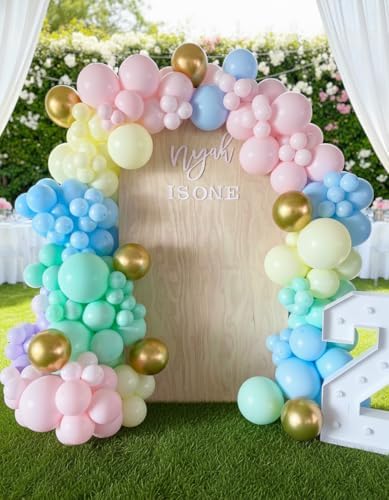 Pastel Rainbow Balloon Garland Kit 181Pcs Macaron Easter Balloon Arch Kit, Different Size Spring Colorful Balloon Garland for Spring Easter Birthday Baby Shower Gender Reveal Party Decorations - Image 7