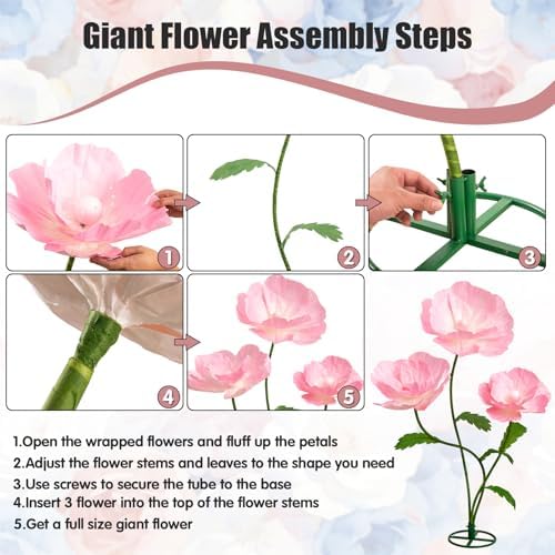 5.6 Ft Large Paper Flowers, Fake Flowers - Image 5
