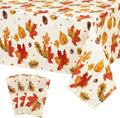 3Pack Fall Plastic Tablecloths, 54 X 108In Autumn Maple Leaves Tablecloth by NatNarr