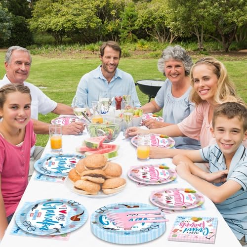 gisgfim 96Pcs Grandparents Day Party Supplies Paper Plates Napkins - Image 5