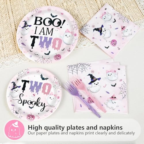 Grencian 96Pcs Halloween Boo I am Two Birthday Party Supplies Serves 24 - Image 3