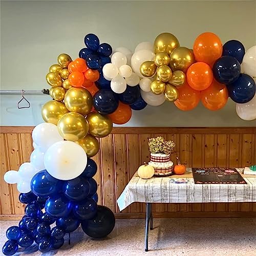 Isndare 35pc Navy Blue & Orange Balloons Set, Navy, Orange, White, Metallic Gold, Boys, Men, Space, Birthday, Wedding, Party Decorations - Image 3