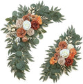 Olalaka Artificial Flower Swag Set of 2 for Wedding Welcome Signs Floral Decorations, Burnt Orange Wedding Arch Flowers for Wedding Ceremony by Love%C2%A0Every%C2%A0Bit%C2%A0of%C2%A0Life