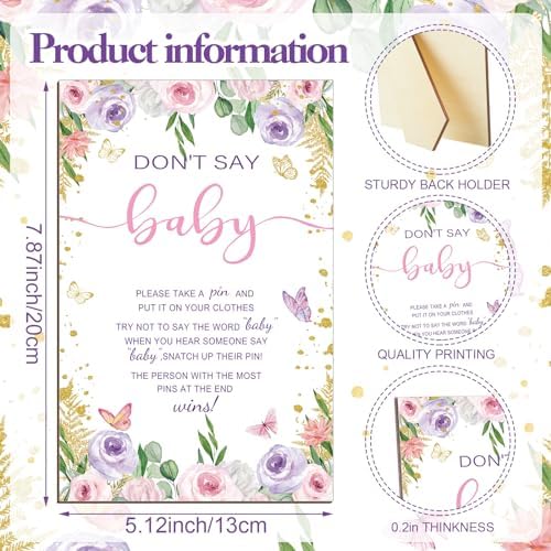 Patelai 321 Pcs Butterfly Baby Shower Decorations Games Supplies Serves 50 - Image 5