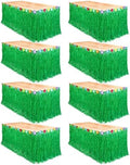 Fovths 8Pcs Luau Grass Table Skirt, Green, 9 Feet x 29.5 Inch by Fovths