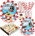 Recheel Pirate Party Decorations Plates Set, Pirate Themed Party Supplies by Recheel