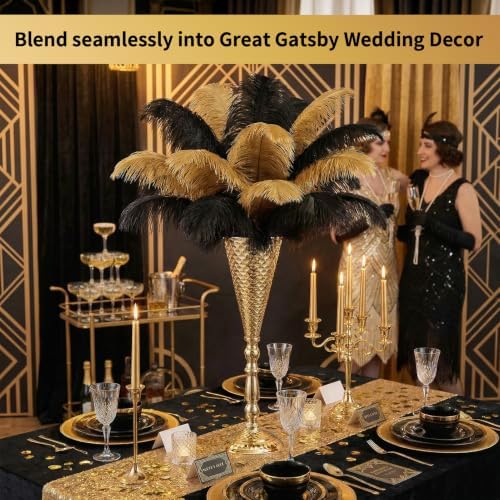 NUPTIO Gold Centerpiece for Wedding Table, Hammered, 16.5" Tall, 2 Pcs - Image 3