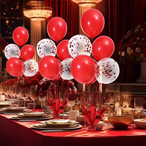4 Set Red Balloon Centerpieces for Tables Red Balloons Stand Kit for Birthday Party Baby Shower Valentine's Day Wedding Prom Cake Graduation Retirement Table Top Decorations - Image 4
