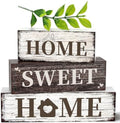 4 Pcs Home Farmhouse Wooden Tiered Tray Decor, Eucalyptus Leaves Retro Rustic Table Centerpiece Decorations Gifts for Home Kitchen Mantel Table Shelf Office by Gleegreets