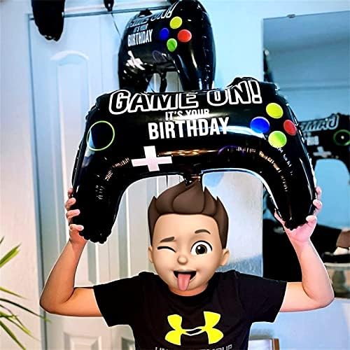 5 Pieces Video Game Party Balloons, Giant Video Game Controller Mylar Foil Balloons Game on Balloons for Kids Boys Gaming Theme Birthday Party Video Game Baby Shower Decorations Supplies - Image 4