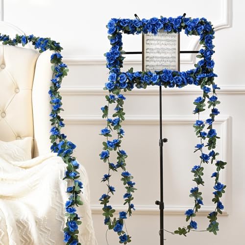 8 Pcs 66Ft Flower Garland Rose Vines, Sapphire Floral Garland Flower Vines - Image 3
