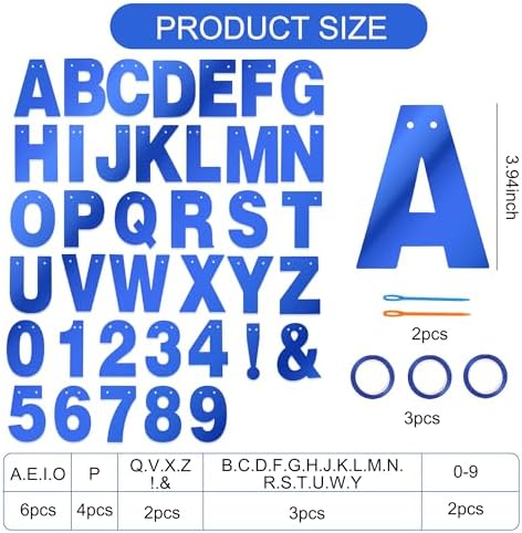 BEISHIDA Double-sided Blue 116PCS A-Z DIY Letter Custom Banner Party Decor - Image 2