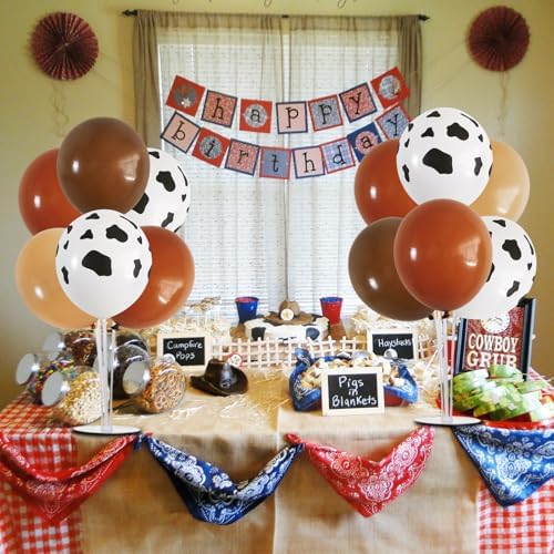 TONIFUL 4 Set Brown Nude Cow Balloon Stand Balloon Centerpiece for Table - Image 4