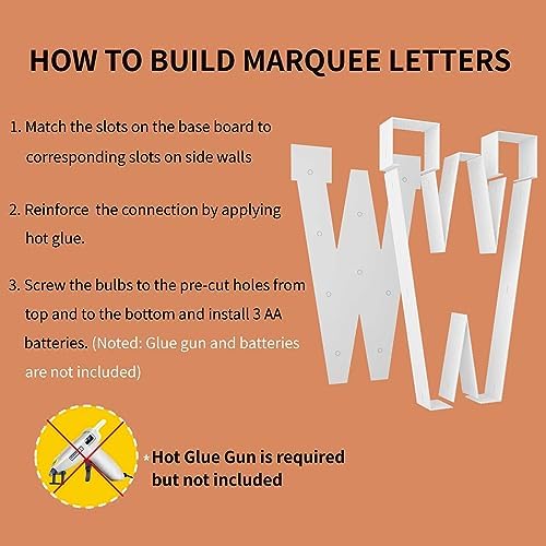 3FT Marquee Letters, Large Light Up Letters W for Party Decor - Image 4