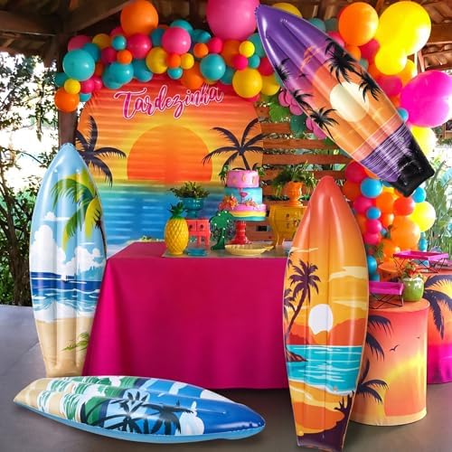 JellyArch 4 Pcs Summer Inflatable Surf Board 36 in Hawaiian Party Decor - Image 6