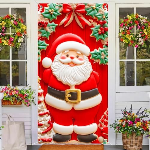 BlissYard Christmas Door Banner Winter Wonderland 35x71 Inch Polyester - Image 4