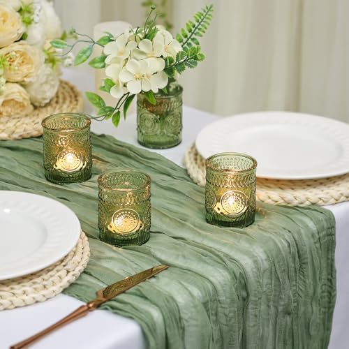 30pcs Assorted Green Votive Candle Holders Bulk, Fall Baby Wedding Shower Decorations,Tealight Candle Holder for Table Centerpieces Decorations, Boho Tea Party Decor, Bridal Shower Gifts for Guests - Image 6