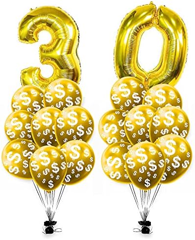 12 Inch Pack of 20 Money Dollar Signs Currency Symbol Latex Balloons Decorations for Birthdays Casino Weddings Bachelorette Retirement Anniversary Graduations Party - Image 3