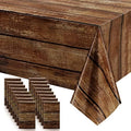 Irenare 16 Pcs Brown Wood Grain Western Tablecloth Plastic by Irenare